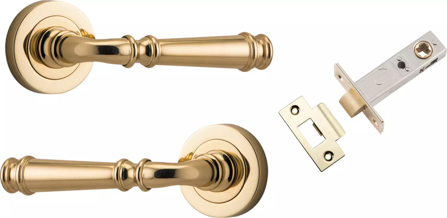 Verona Lever - Round Rose Passage Set - PB