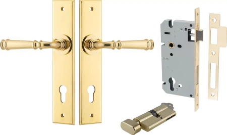 Verona Lever - Chamfered Entrance Set - Key / Turn - PB
