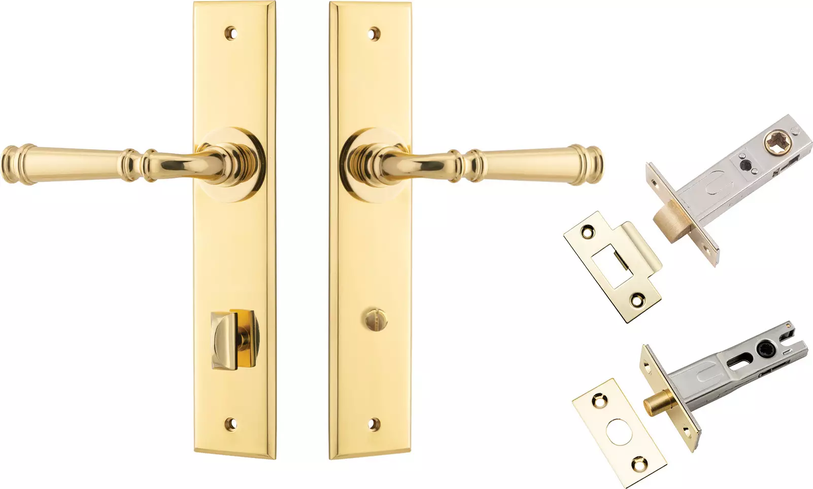 Verona Lever - Chamfered Privacy Set - PB