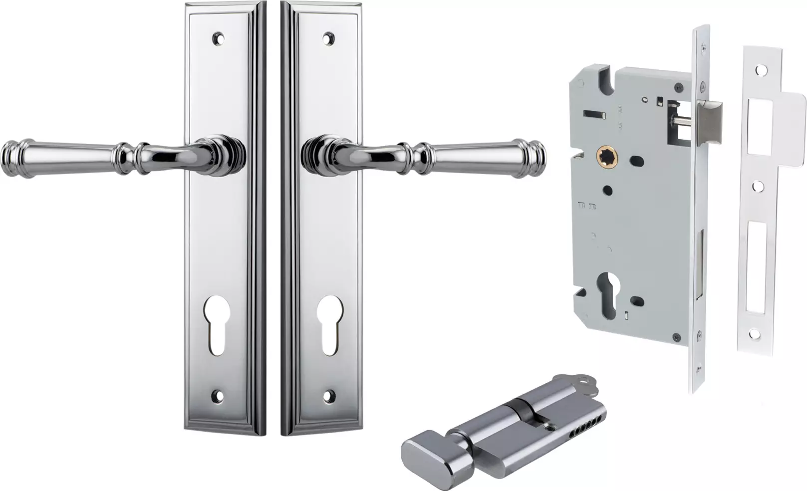 Verona Lever - Stepped Entrance Set - Key / Turn - CP