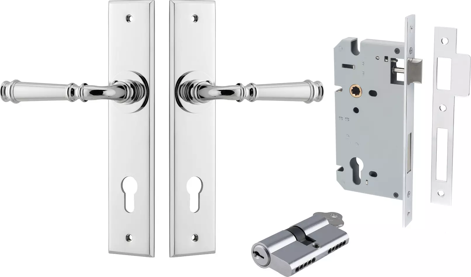Verona Lever - Chamfered Entrance Set - Key / Key - CP