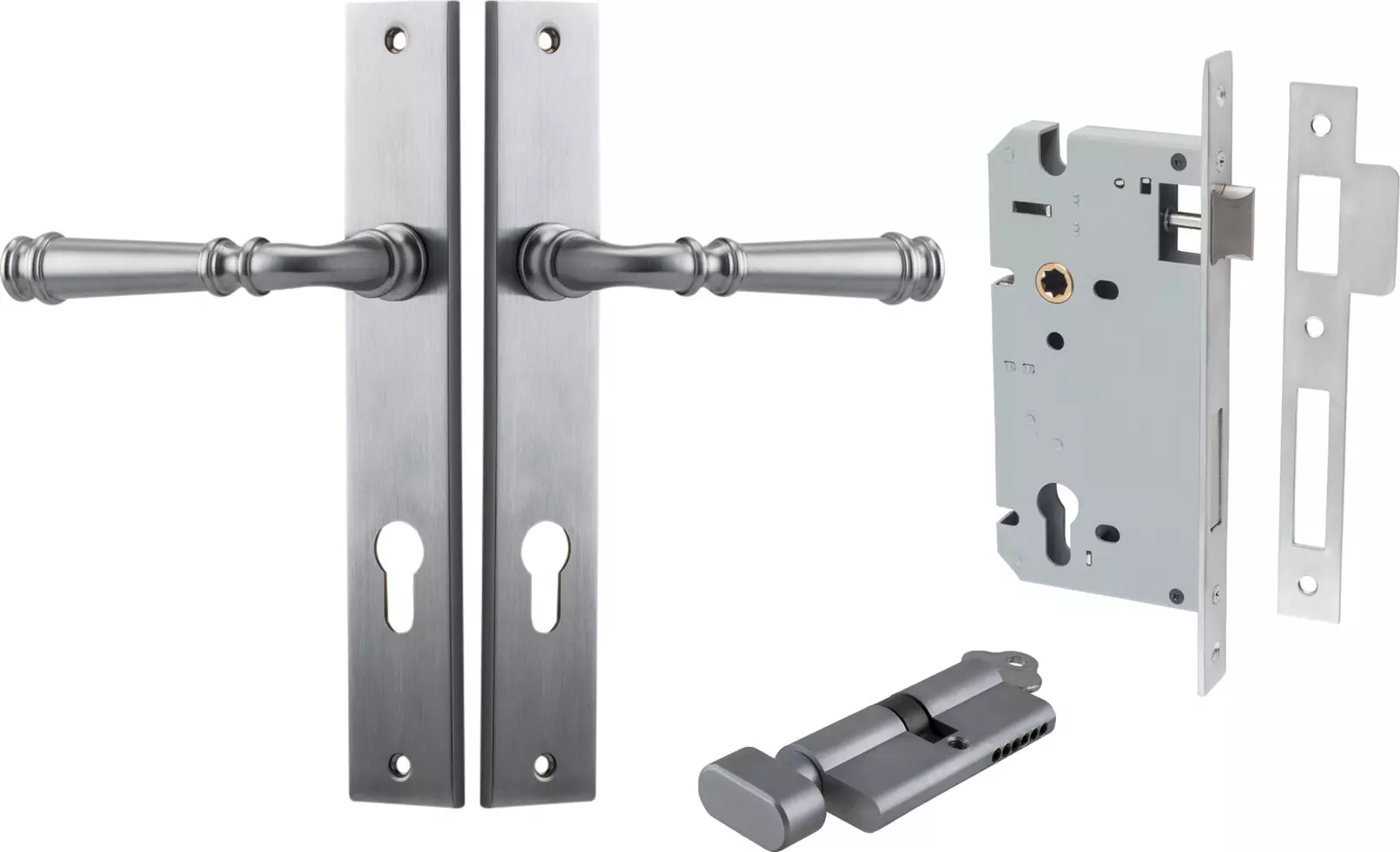 Verona Lever - Rectangular Entrance Set - Key / Turn - SC