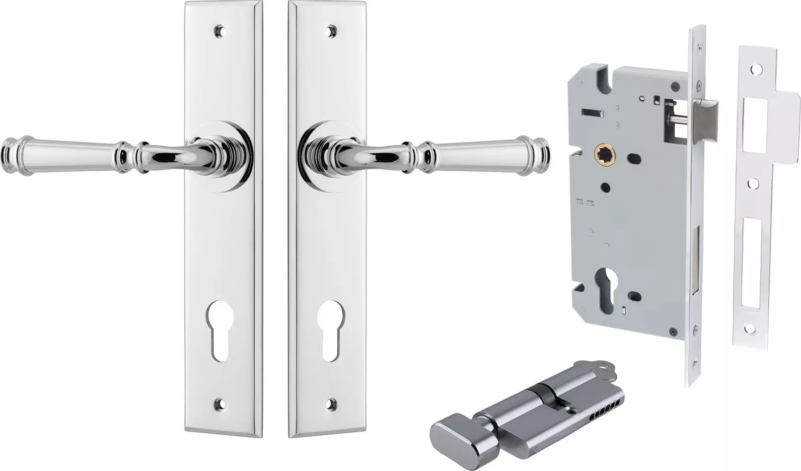 Verona Lever - Chamfered Entrance Set - Key / Turn - CP