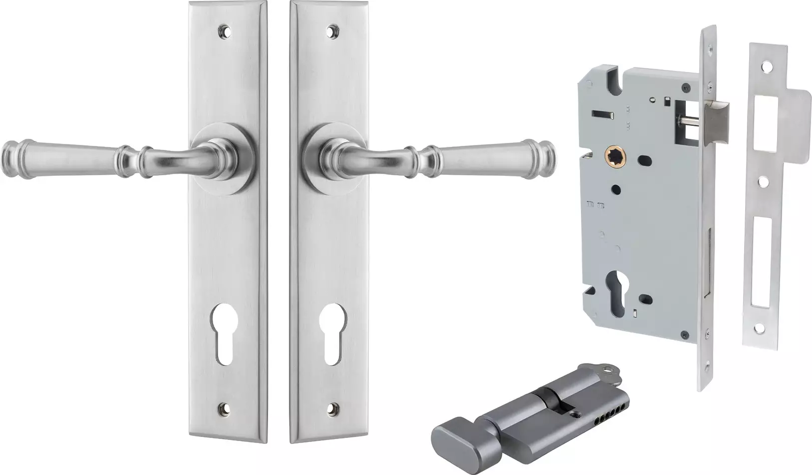 Verona Lever - Chamfered Entrance Set - Key / Turn - SC