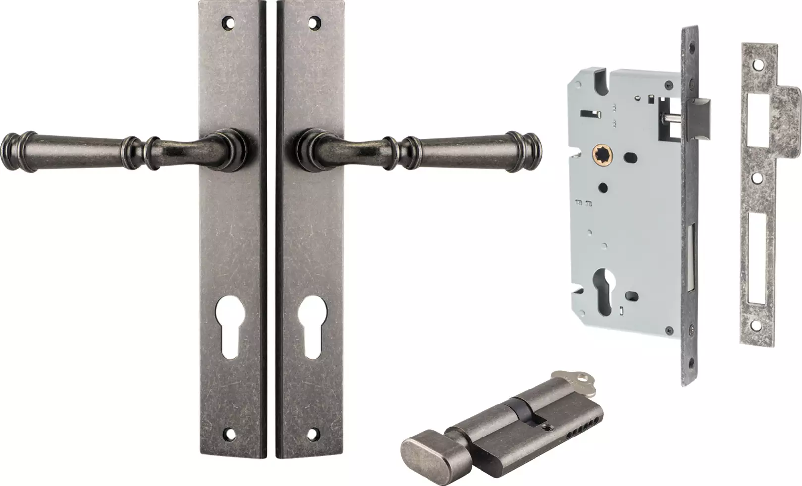 Verona Lever - Rectangular Entrance Set - Key / Turn - DN