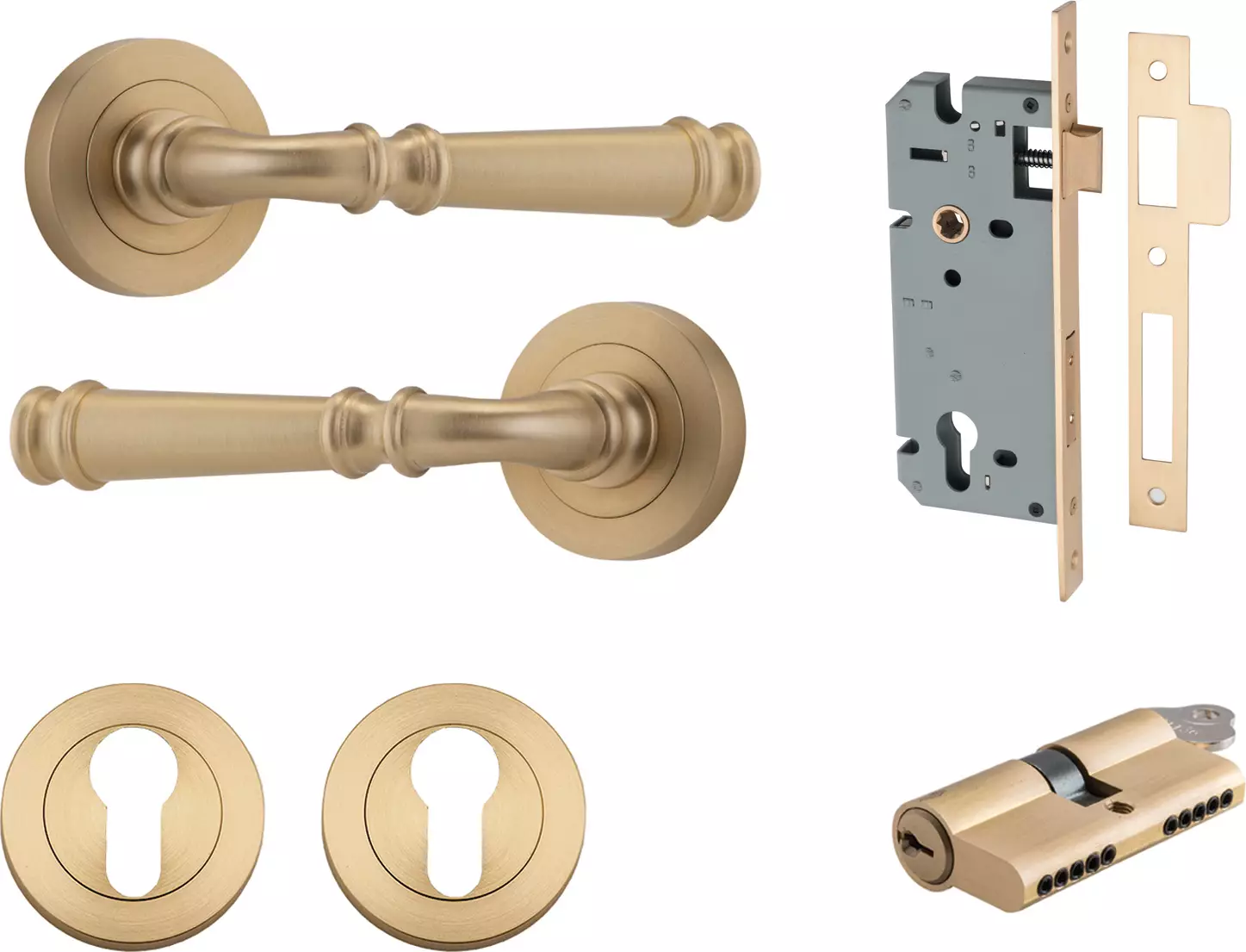 Verona Lever - Round Rose Entrance Set - Key / Key - BB