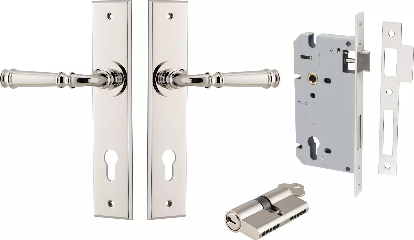 Verona Lever - Chamfered Entrance Set - Key / Key - PN