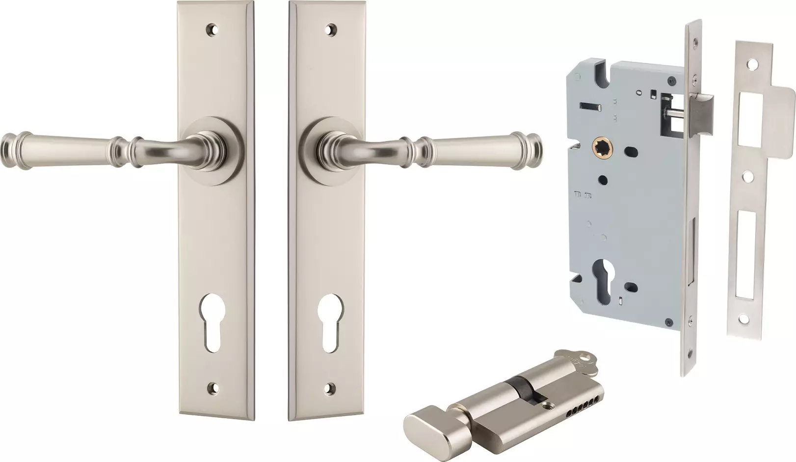 Verona Lever - Chamfered Entrance Set - Key / Turn - SN