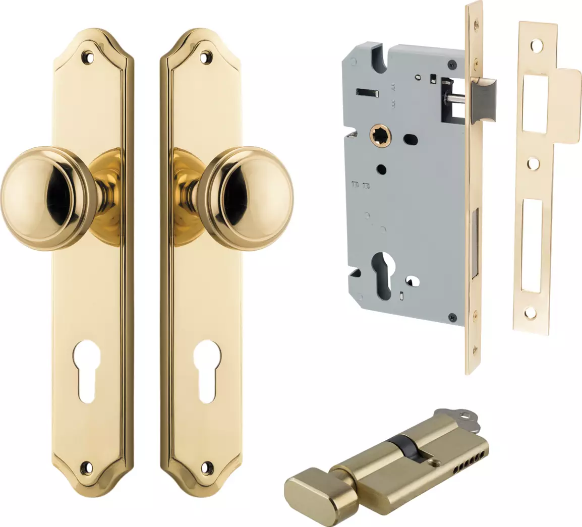 Paddington Knob - Shouldered Entrance Set - Key / Turn - PB