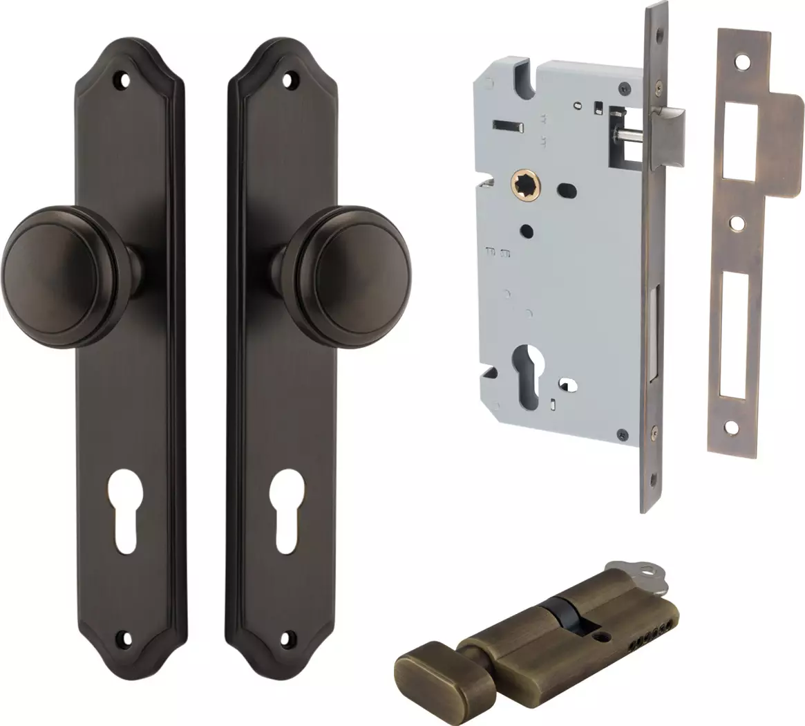 Paddington Knob - Shouldered Entrance Set - Key / Turn - SB
