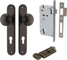 Paddington Knob - Oval Entrance Set - Key / Turn - SB