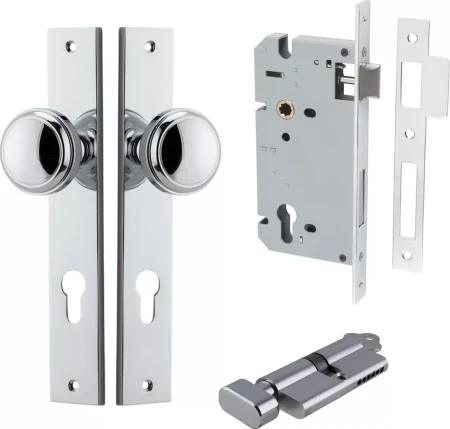 Paddington Knob - Rectangular Entrance Set - Key / Turn - CP