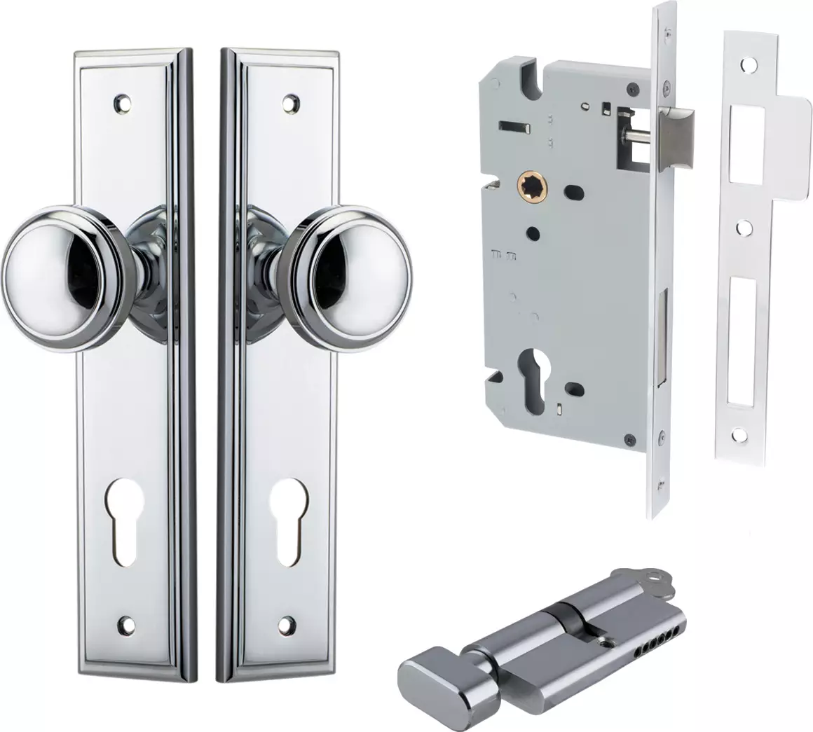Paddington Knob - Stepped Entrance Set - Key / Turn - CP