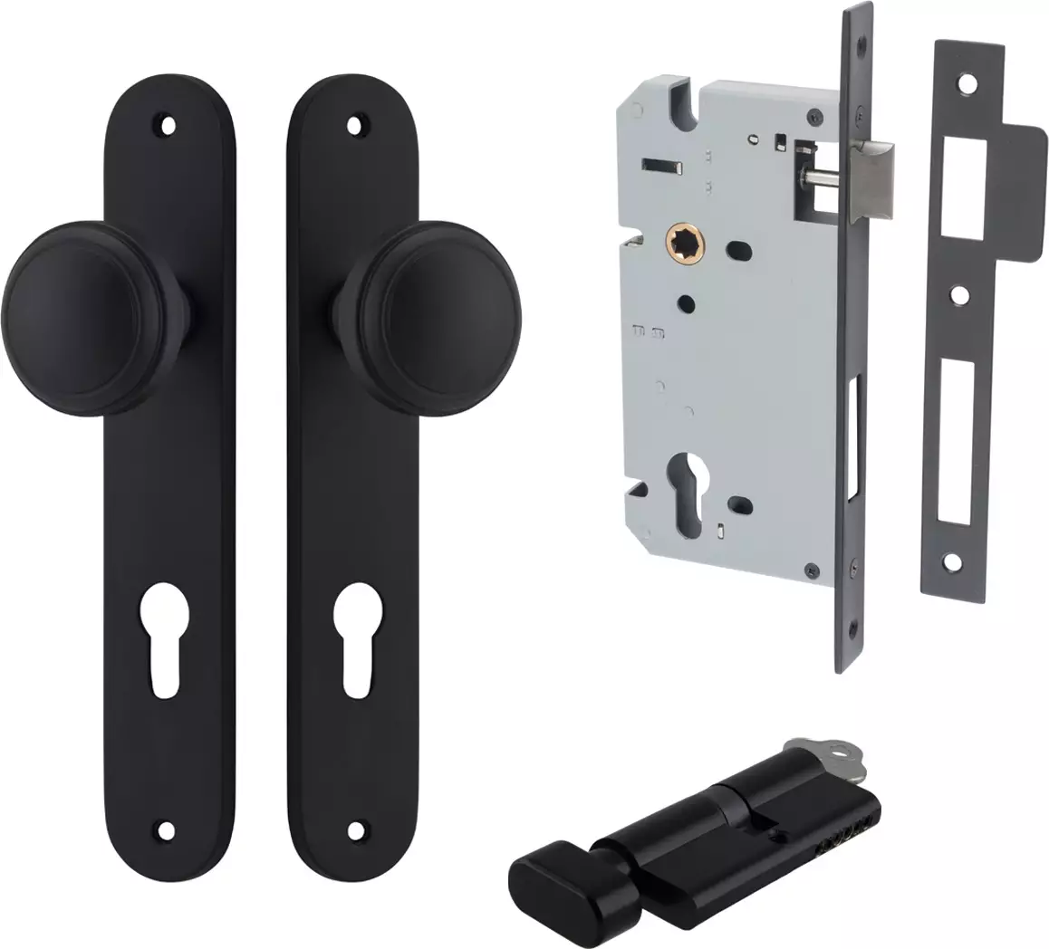 Paddington Knob - Oval Entrance Set - Key / Turn - MB