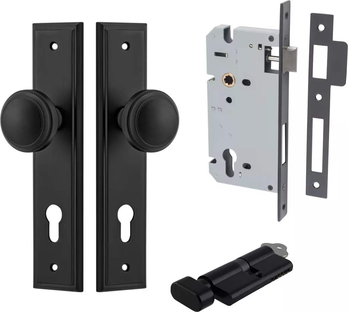 Paddington Knob - Stepped Entrance Set - Key / Turn - MB