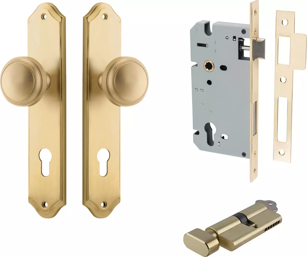 Paddington Knob - Shouldered Entrance Set - Key / Turn - BB