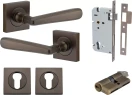 Copenhagen Lever - Square Rose Entrance Set - Key / Key - SB