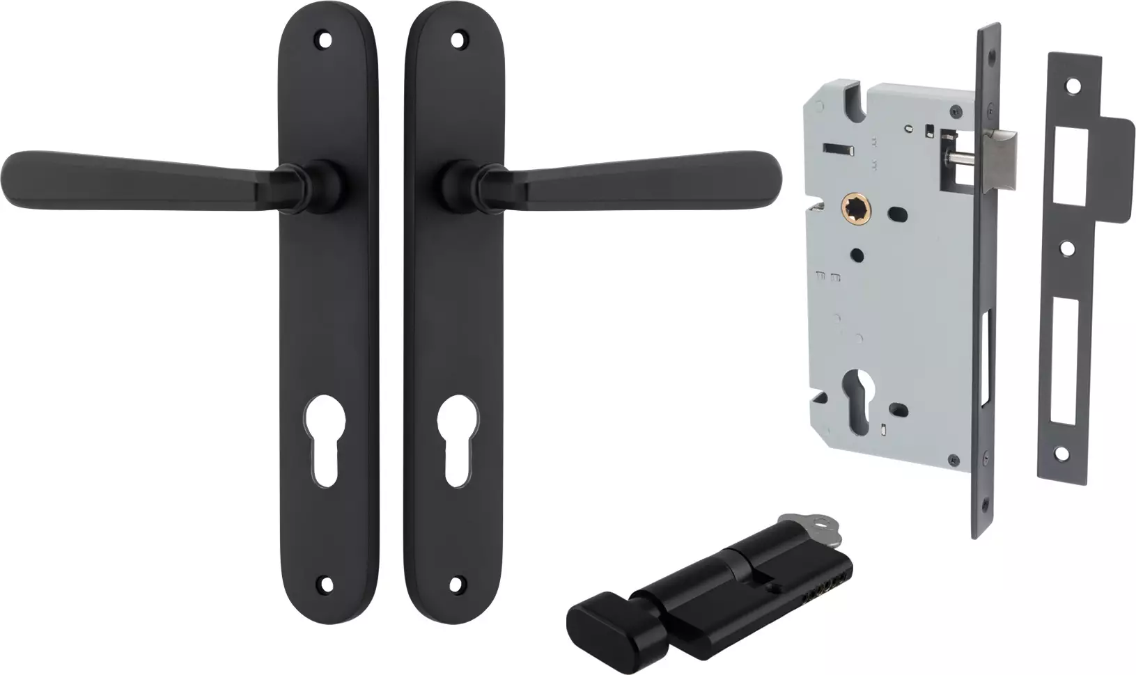 Copenhagen Lever - Oval Entrance Set - Key / Turn - MB