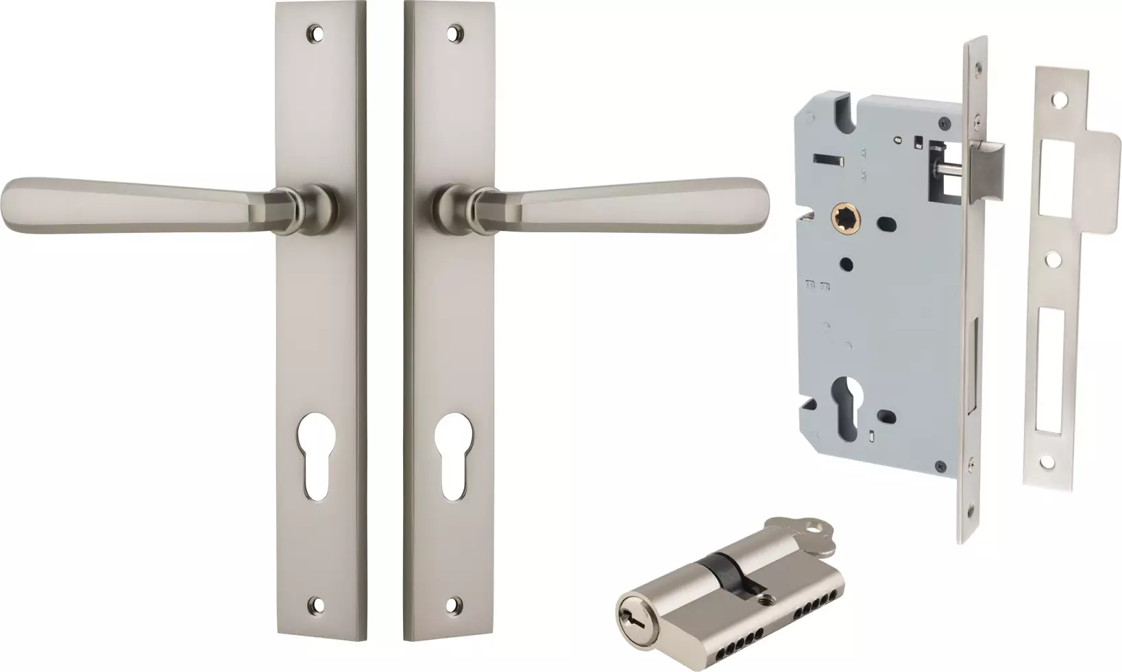 Copenhagen Lever - Rectangular Entrance Set - Key / Key - SN