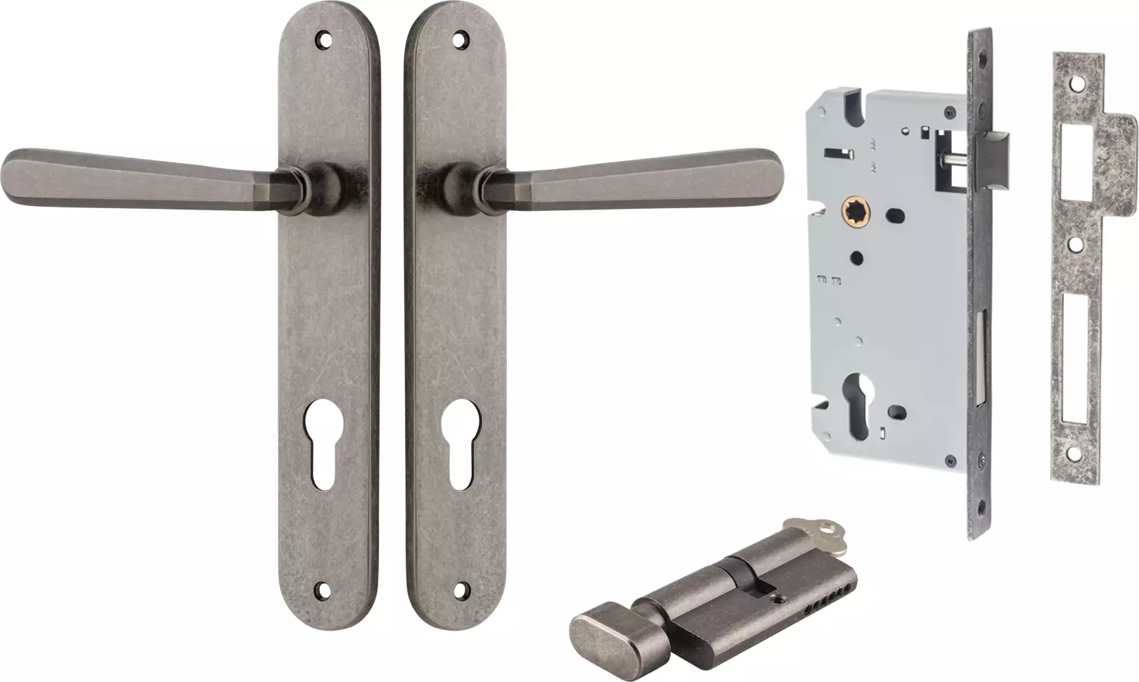 Copenhagen Lever - Oval Entrance Set - Key / Turn - DN
