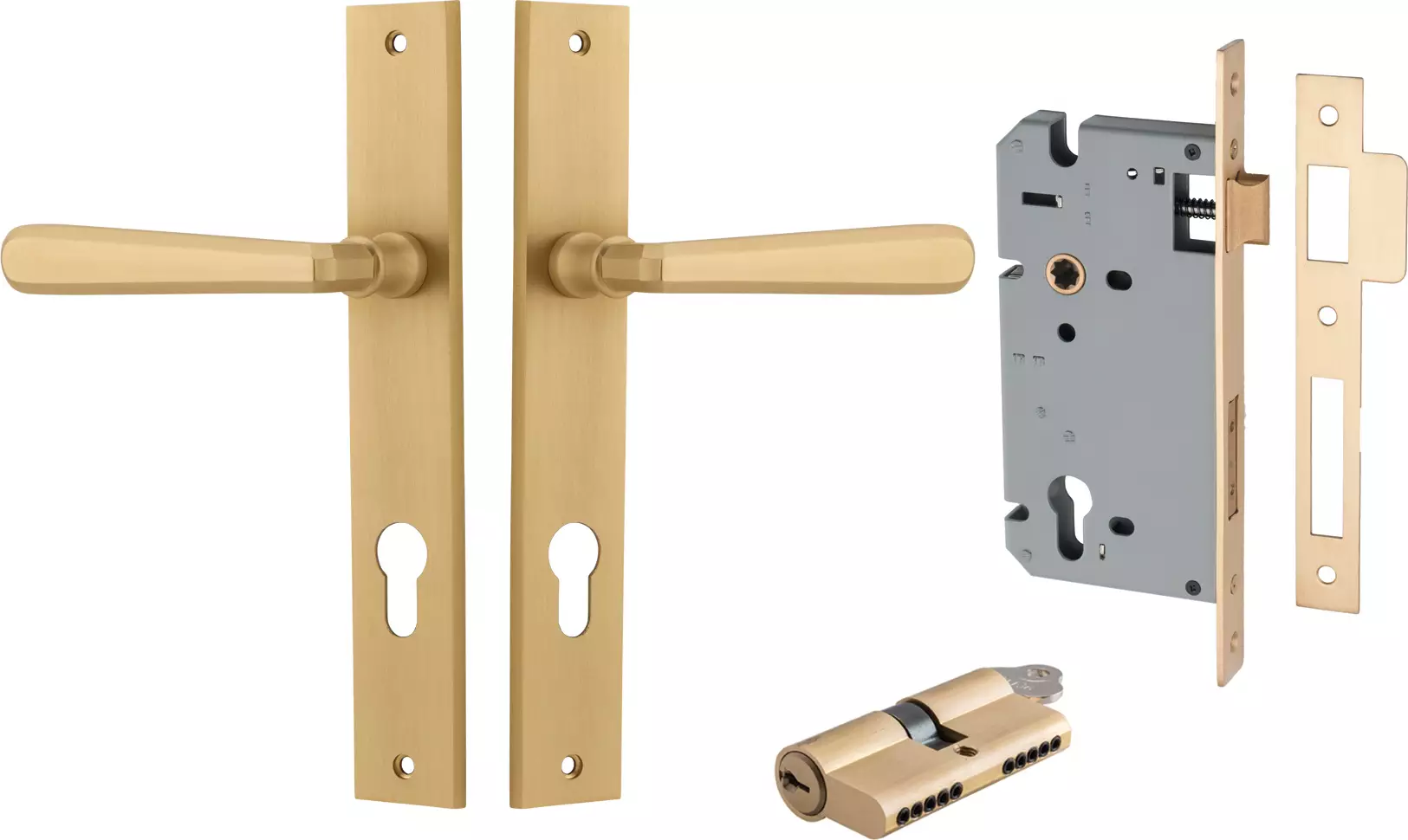 Copenhagen Lever - Rectangular Entrance Set - Key / Key - BB