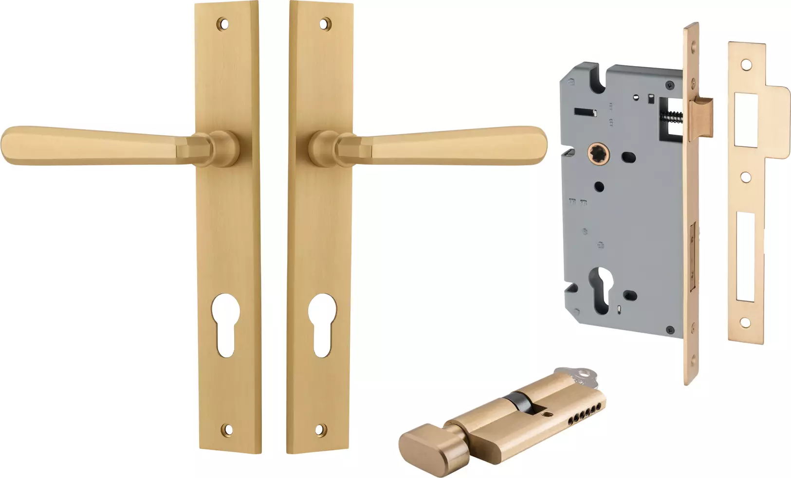 Copenhagen Lever - Rectangular Entrance Set - Key / Turn - BB