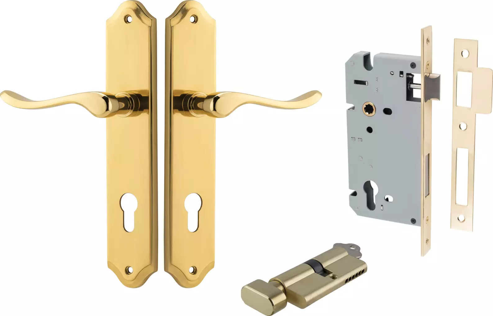 Stirling Lever - Shouldered Entrance Set - Key / Turn - PB