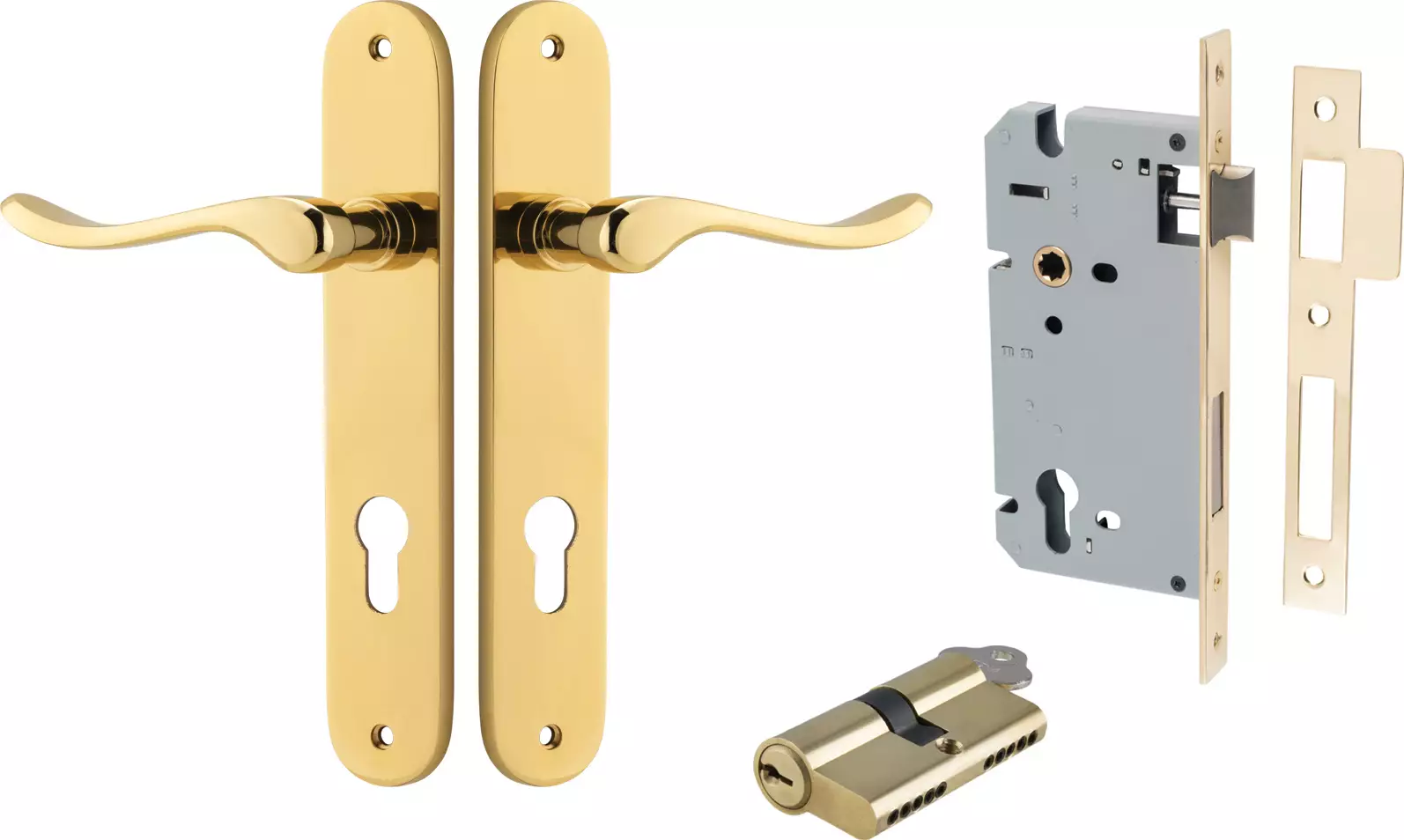 Stirling Lever - Oval Entrance Set - Key / Key - PB