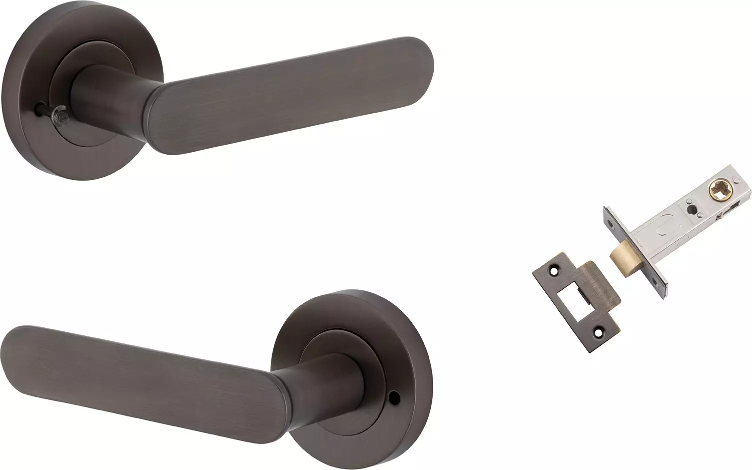 Bronte Lever - Round Rose Integrated Privacy Set - SB