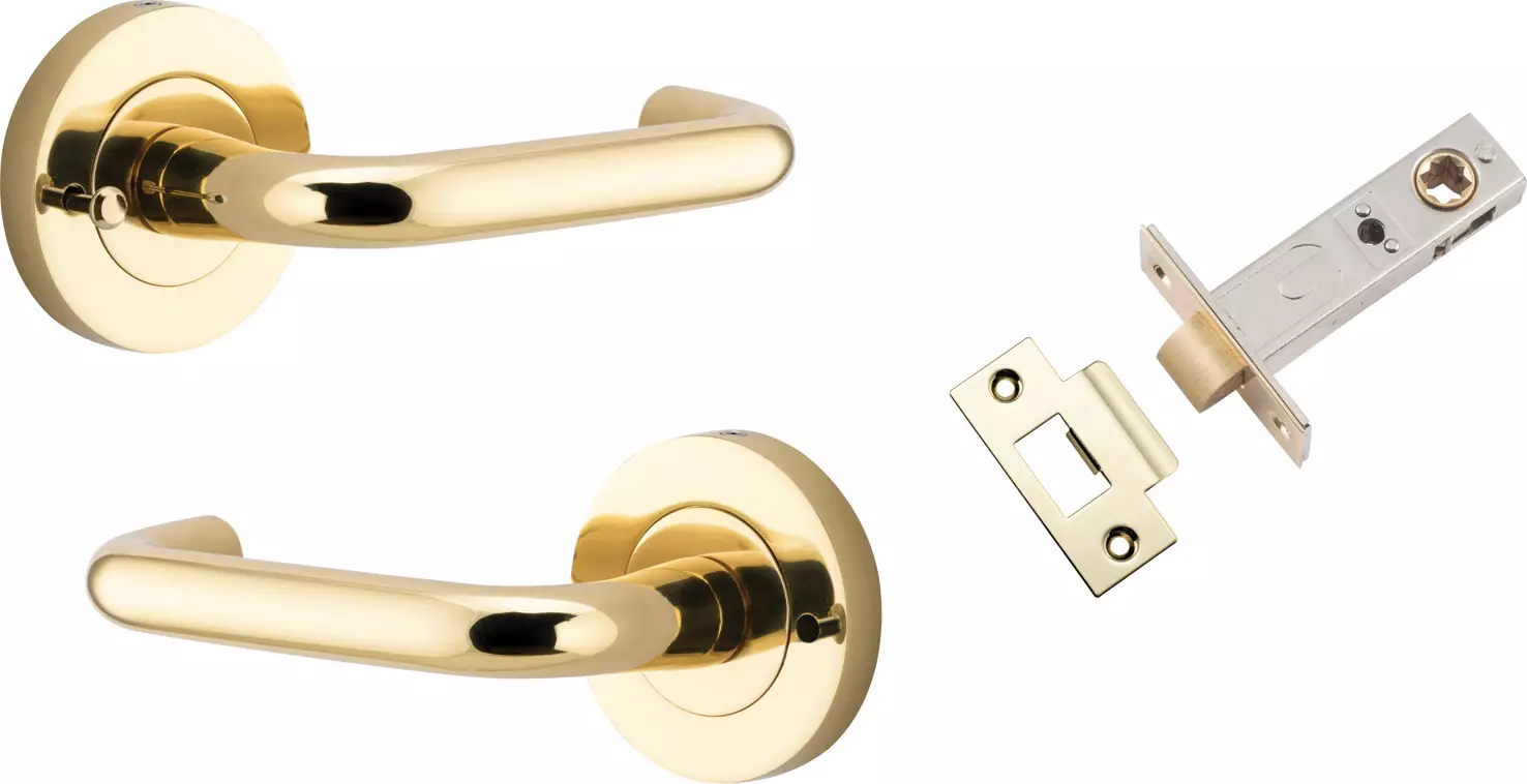 Oslo Lever - Round Rose Integrated Privacy Set - PB