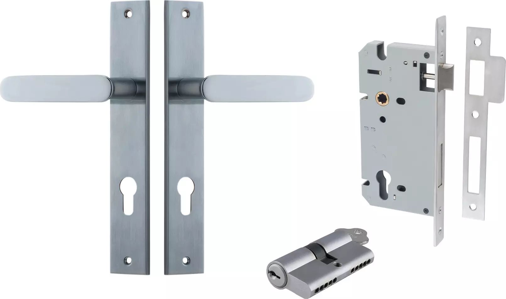 Bronte Lever - Rectangular Entrance Set - Key / Key - SC