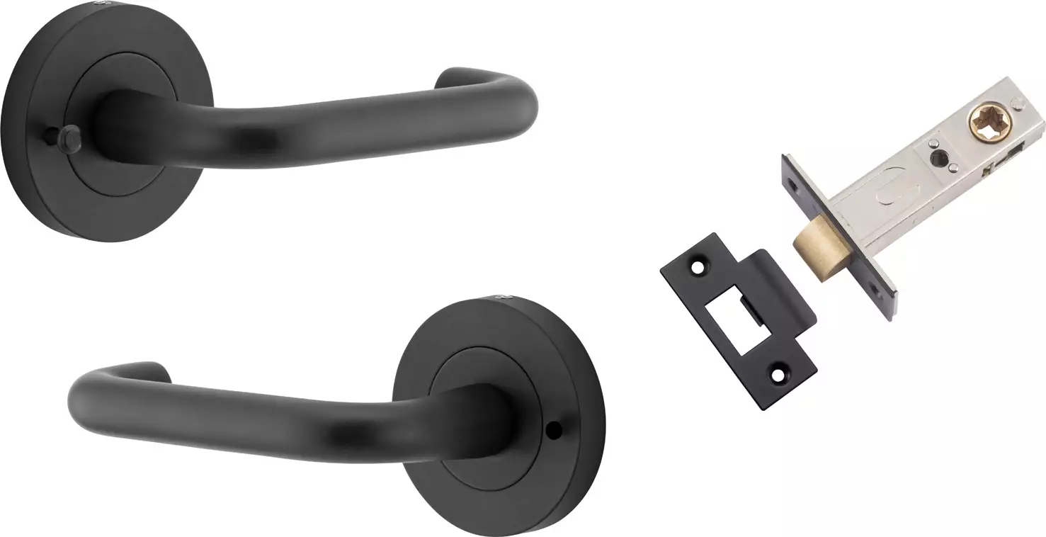 Oslo Lever - Round Rose Integrated Privacy Set - MB