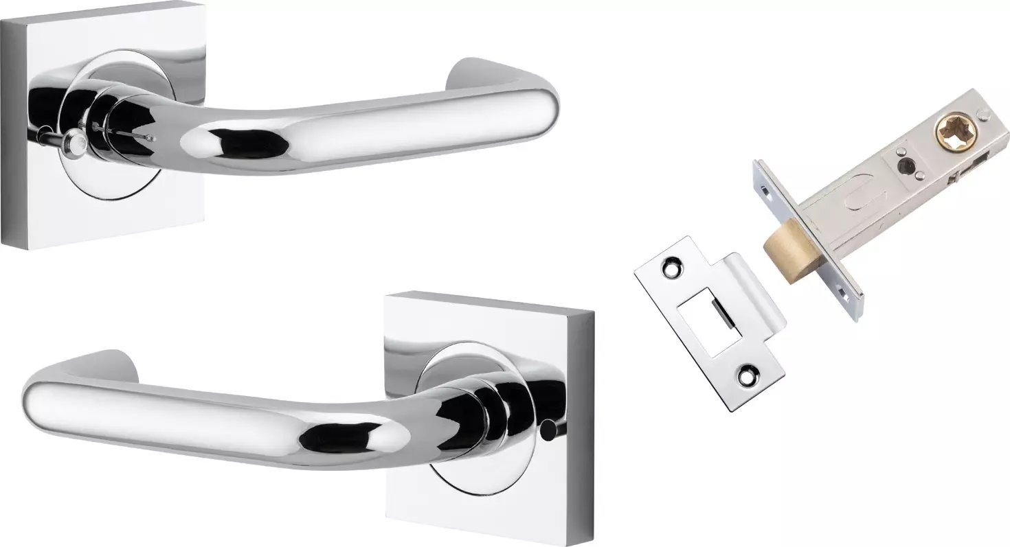 Oslo Lever - Square Rose Integrated Privacy Set - CP