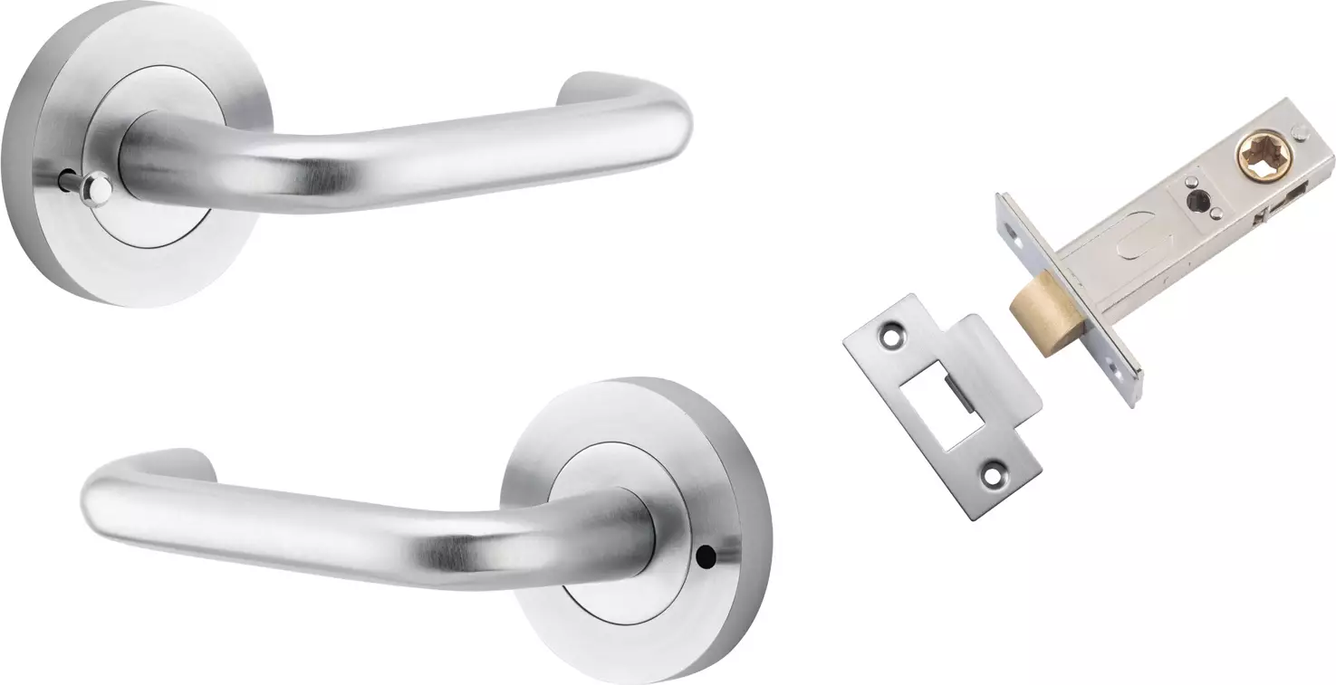 Oslo Lever - Round Rose Integrated Privacy Set - SC