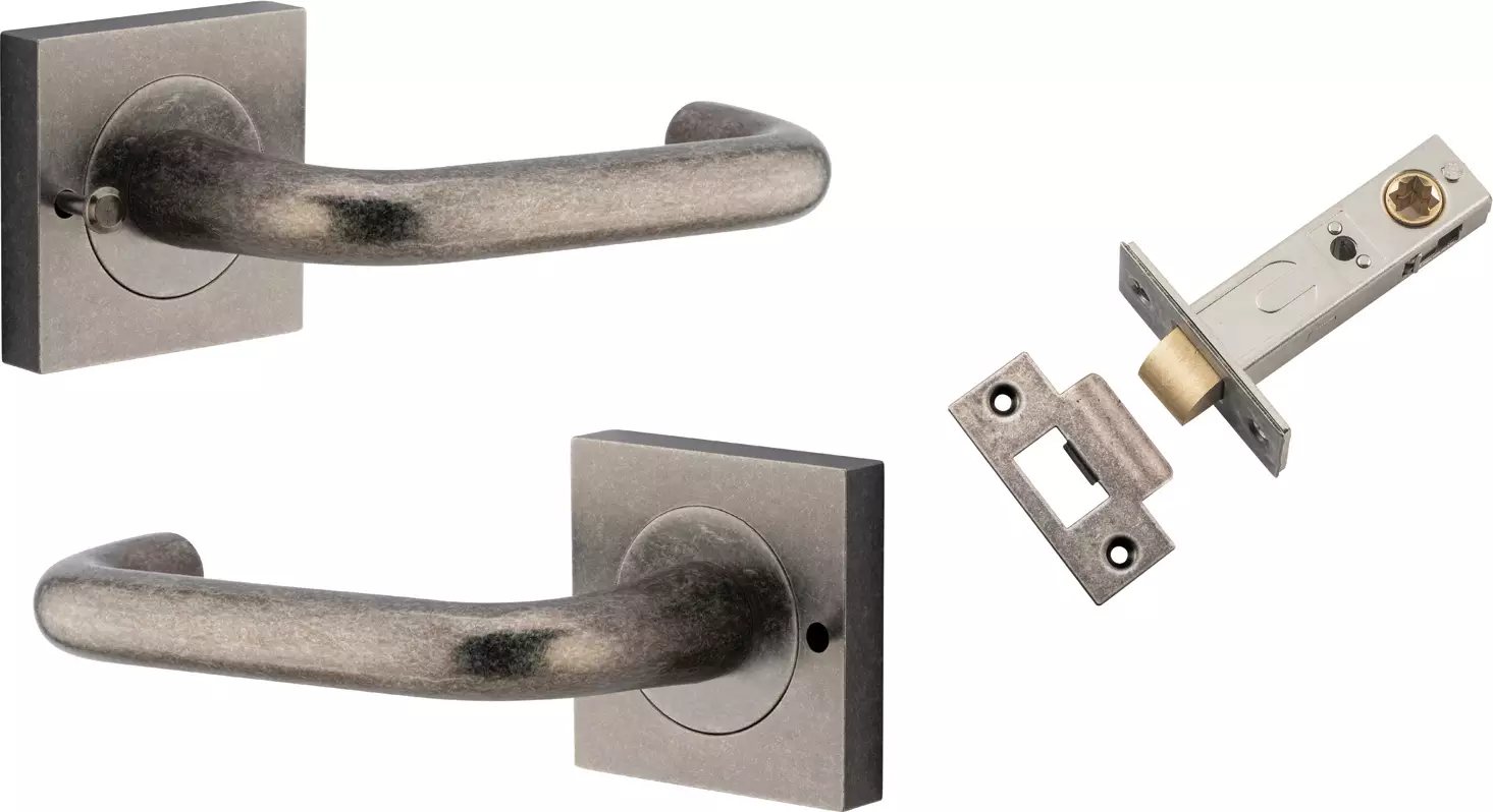 Oslo Lever - Square Rose Integrated Privacy Set - DN