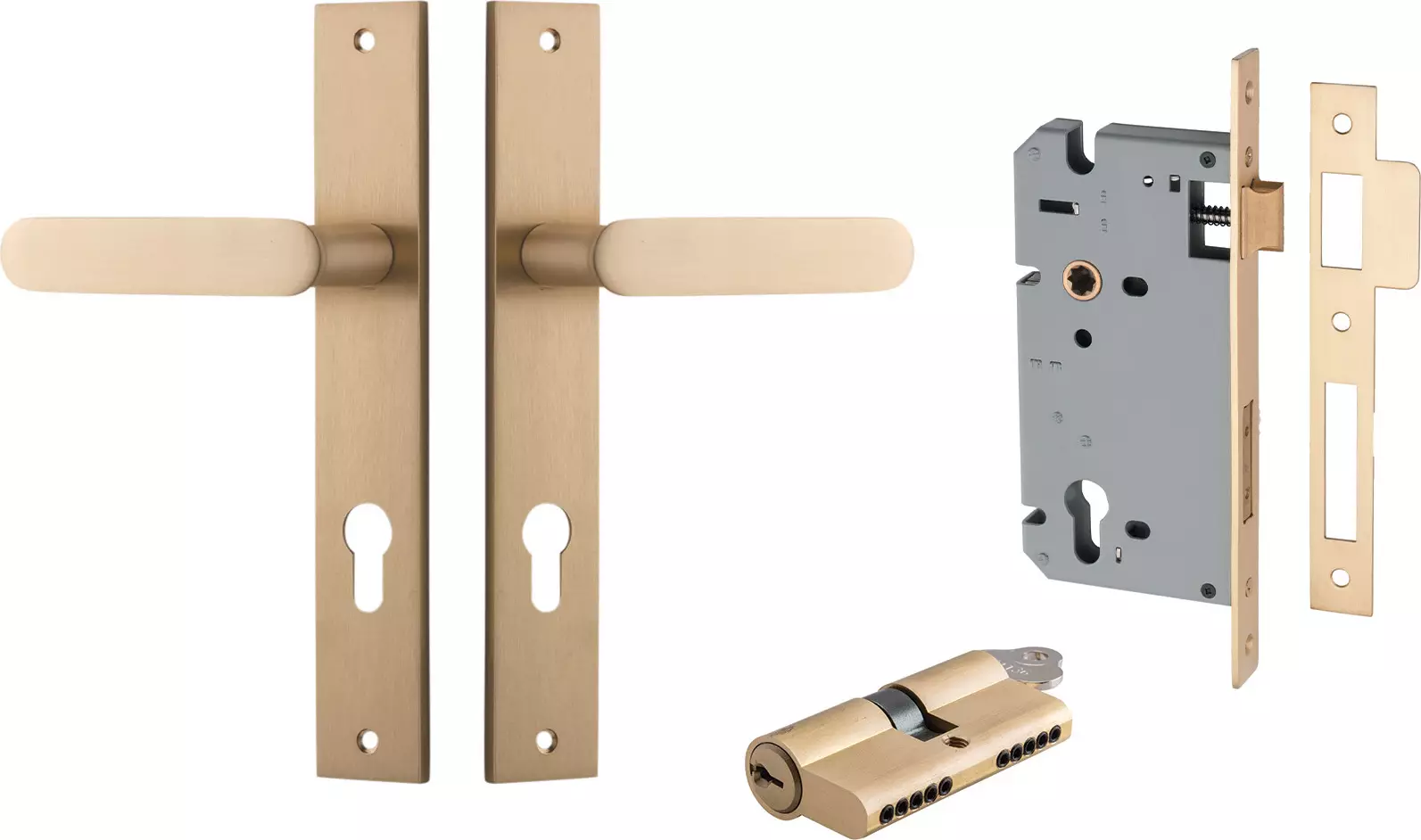 Bronte Lever - Rectangular Entrance Set - Key / Key - BB
