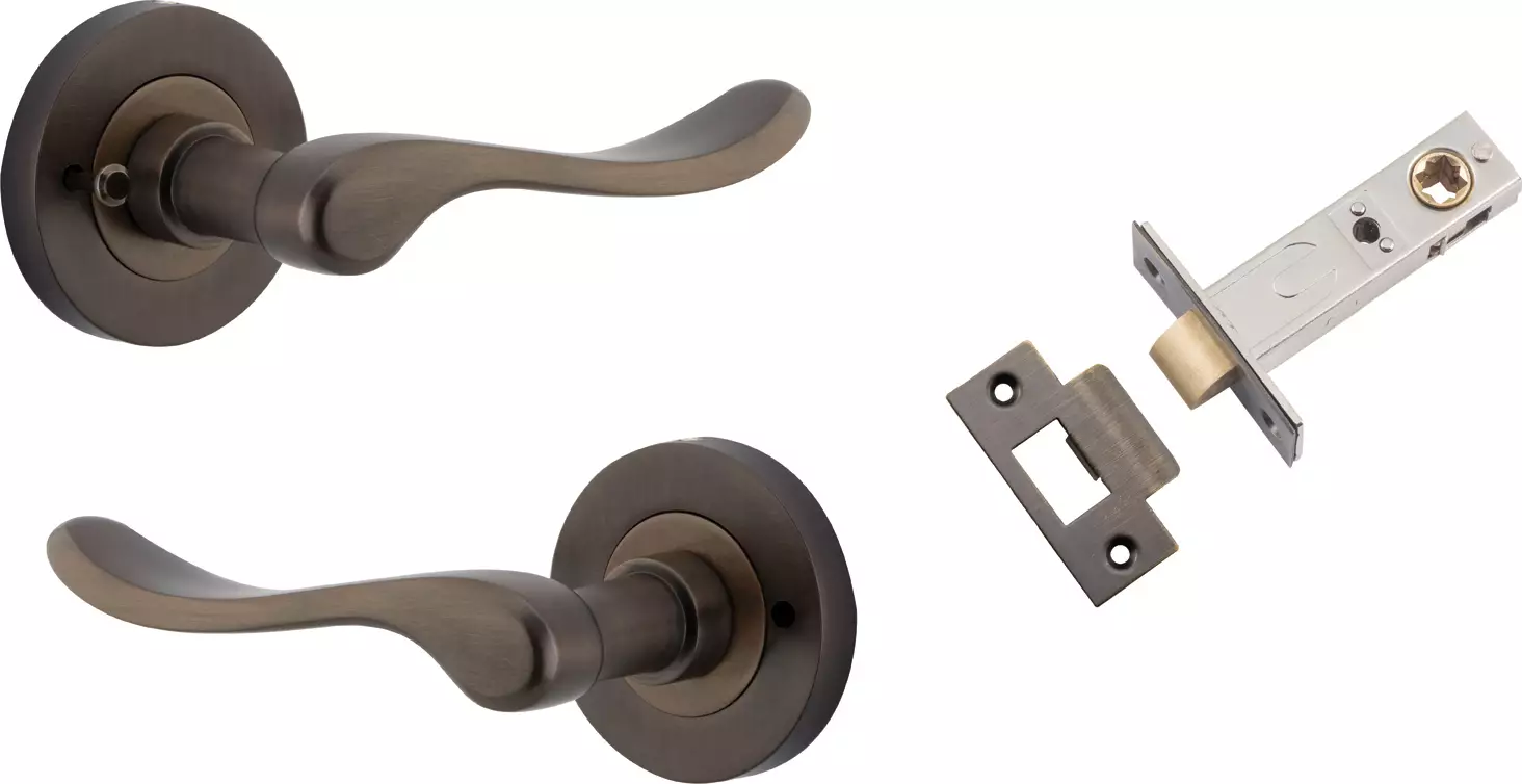 Stirling Lever - Round Rose Integrated Privacy Set - SB