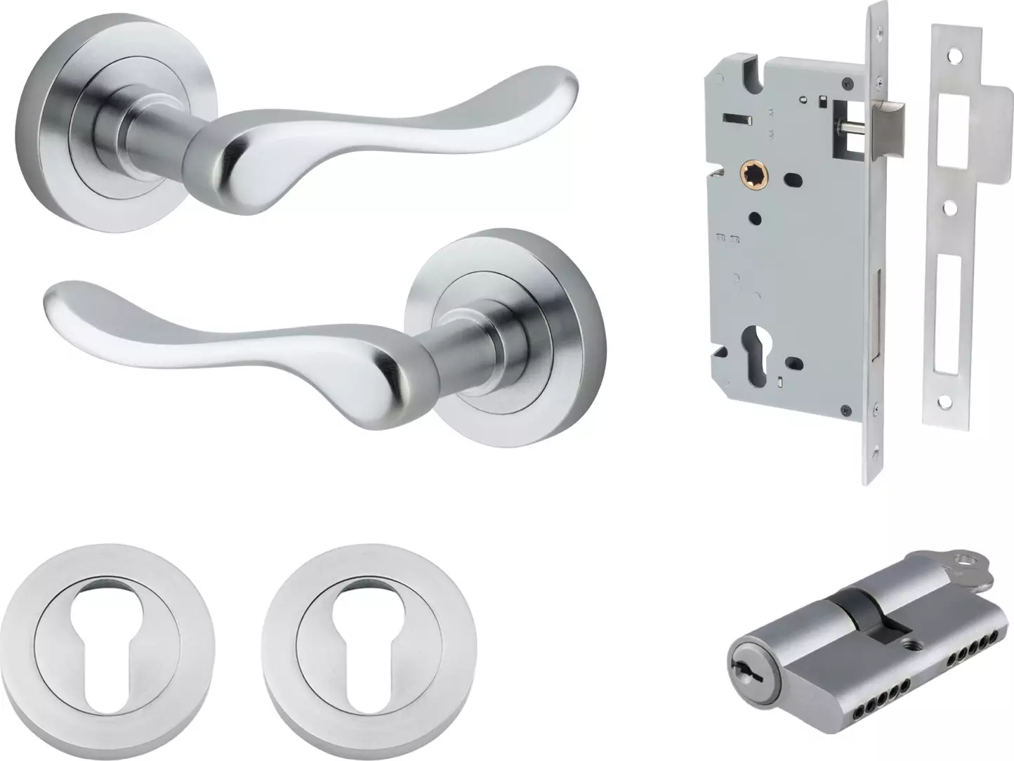 Stirling Lever - Round Rose Entrance Set - Key / Key - SC