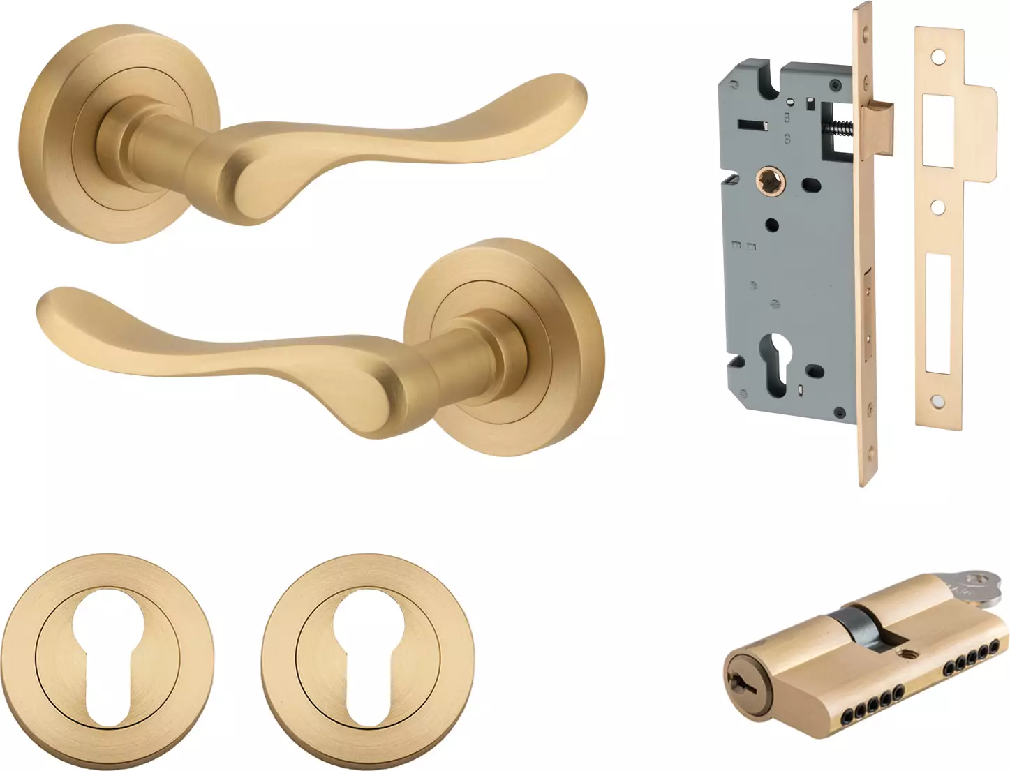 Stirling Lever - Round Rose Entrance Set - Key / Key - BB