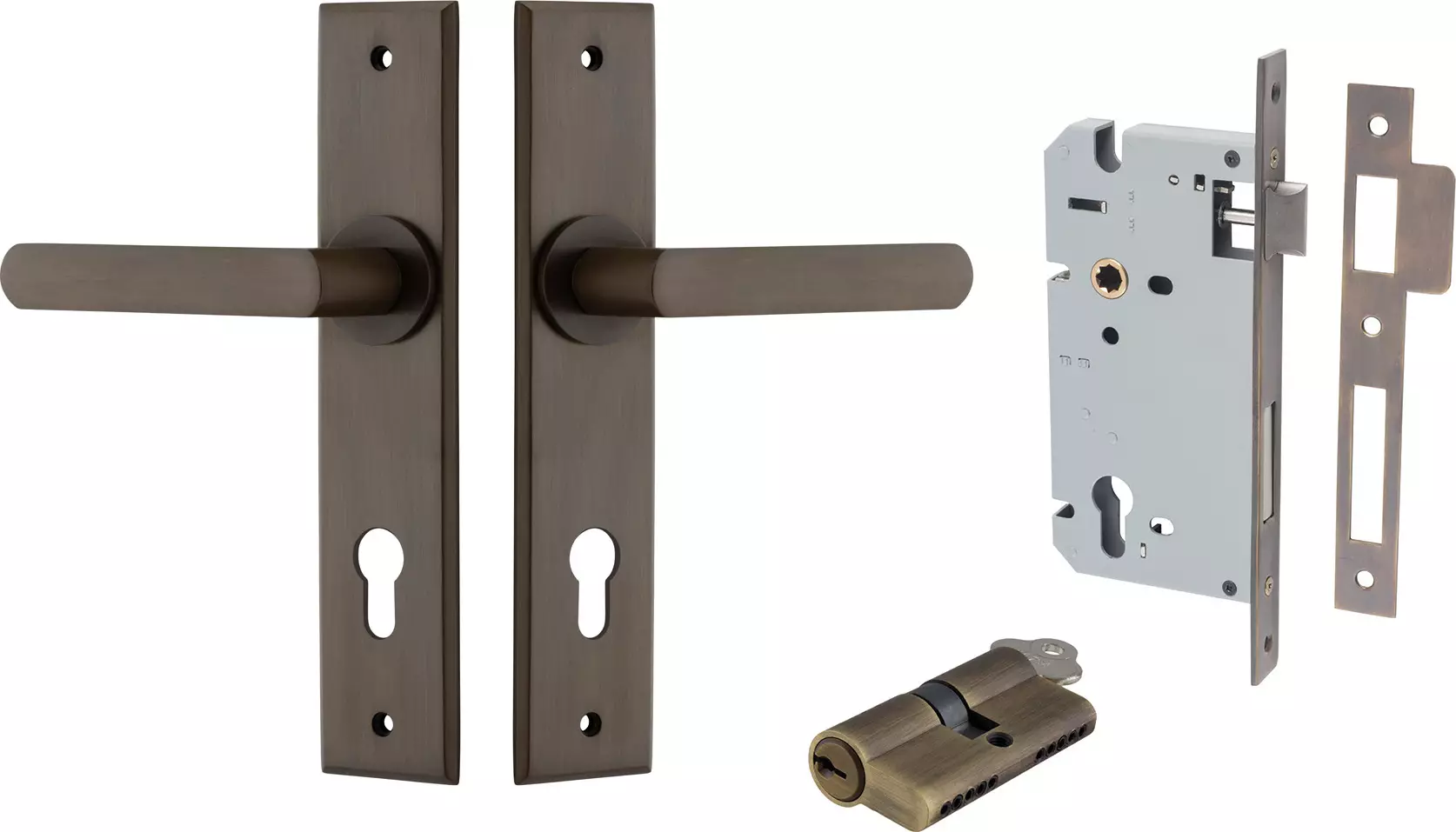 Osaka Lever - Chamfered Entrance Set - Key / Key - SB