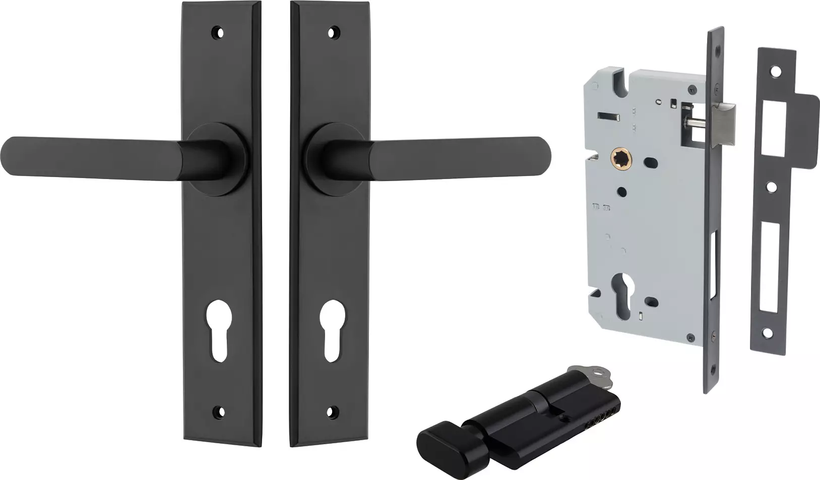 Osaka Lever - Chamfered Entrance Set - Key / Turn - MB
