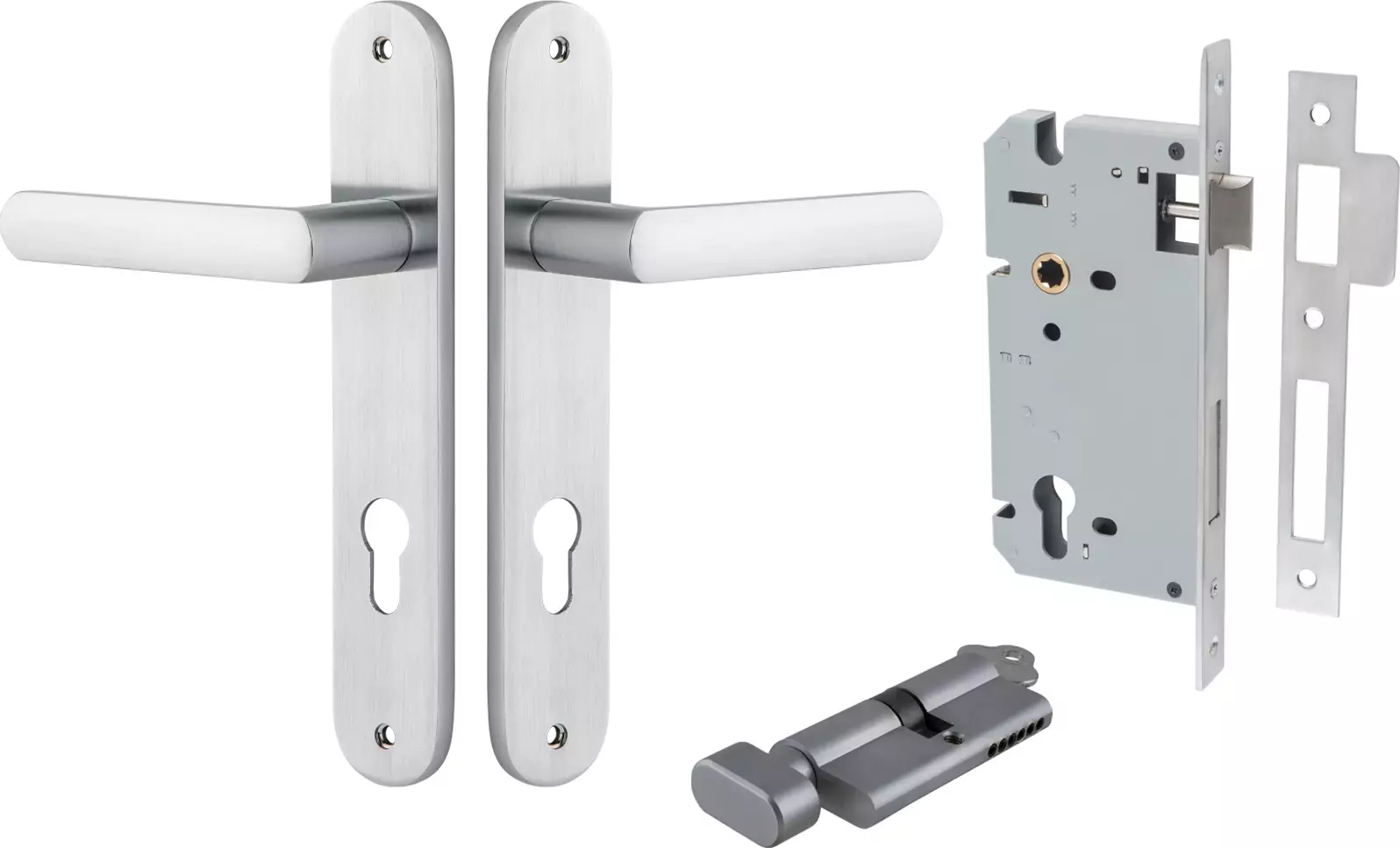 Osaka Lever - Oval Entrance Set - Key / Turn - SC