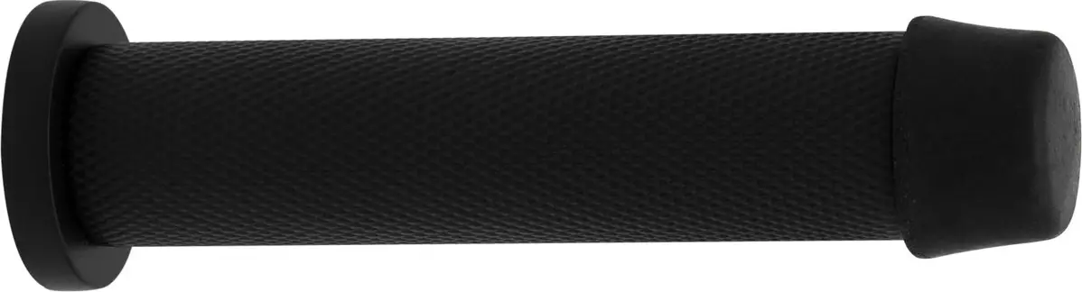 85mm Skirting Doorstop Slimline - Diamond Knurl - BLK