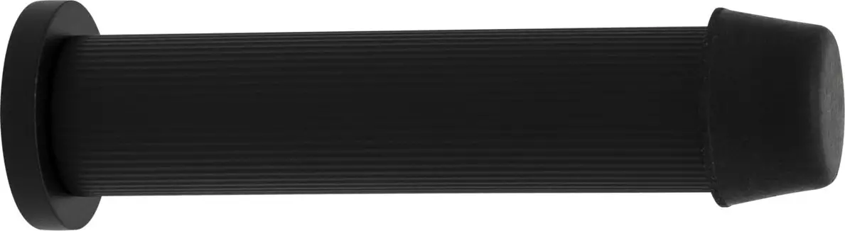 85mm Skirting Doorstop Slimline - Linear Knurl - BLK