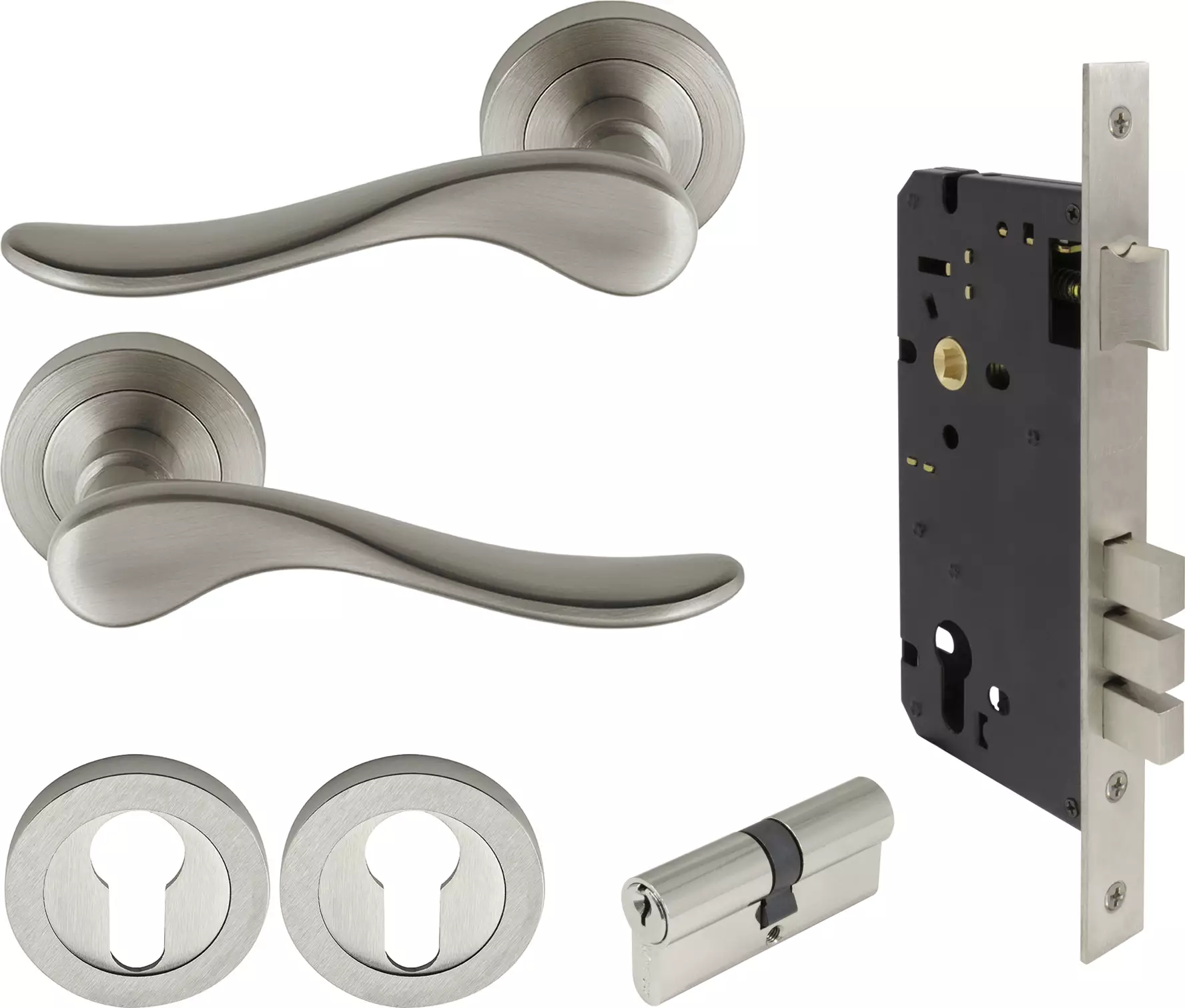 Haven Round Rose Entrance Set - E85 - Key/Key - BN