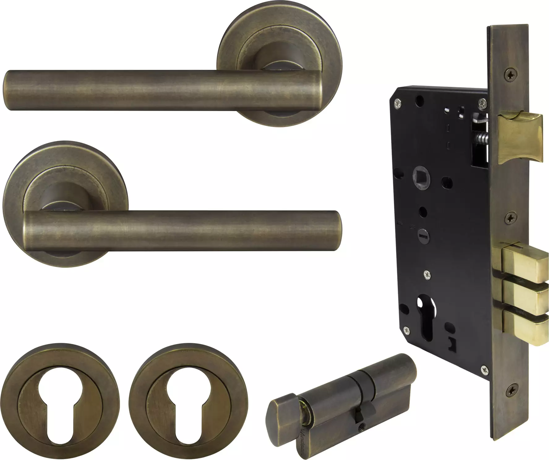 Charleston Round Rose Entrance Set - E85 - ORB