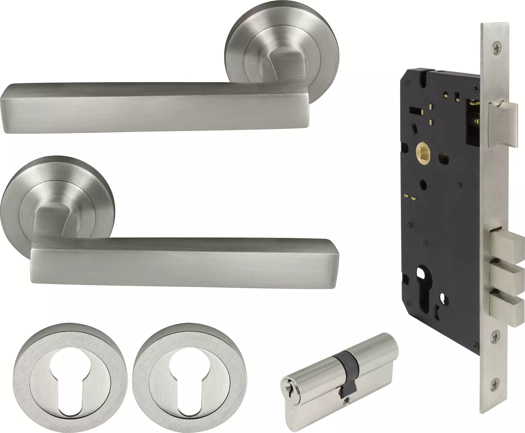 Federal Round Rose Entrance Set - E85 - Key/Key - BN