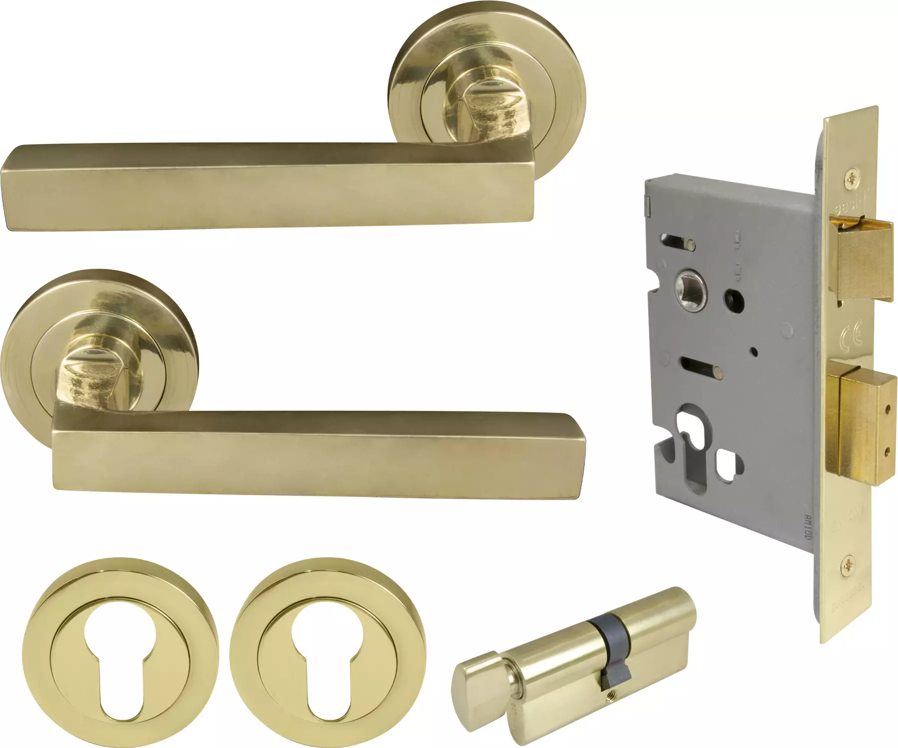 Federal Round Rose Entrance Set - E48 - PB