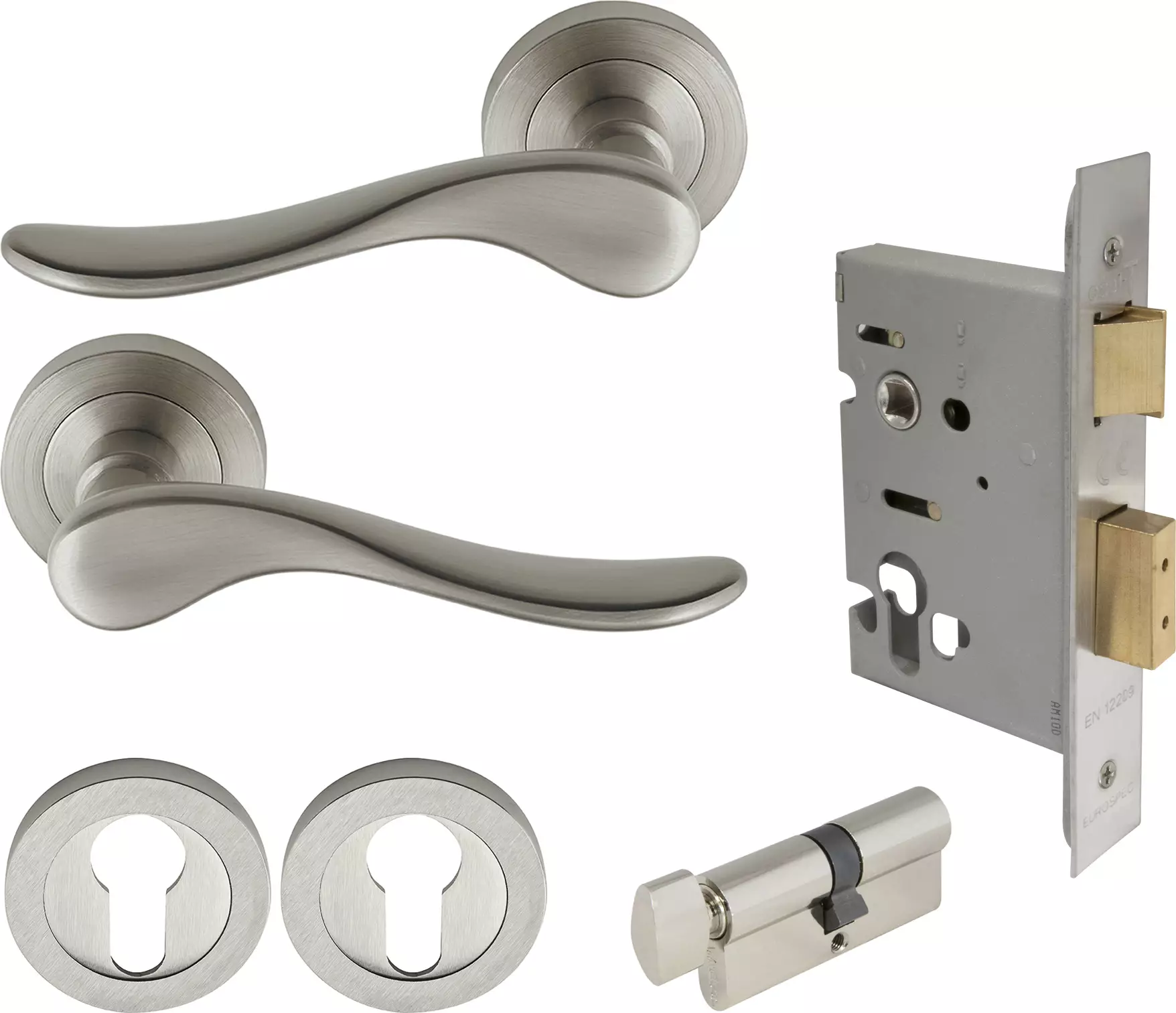 Haven Round Rose Entrance Set - E48 - BN