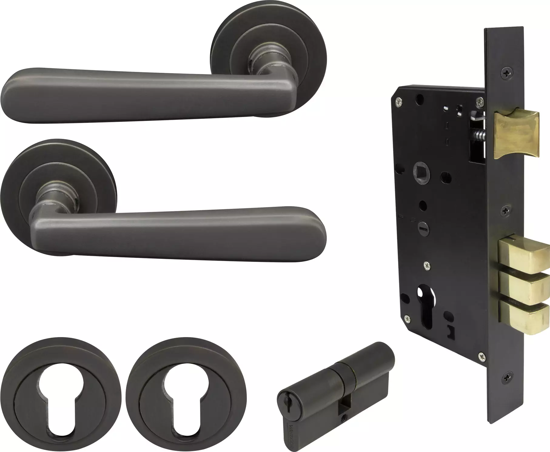 Villa Round Rose Entrance Set - E85 - Key/Key - DRB